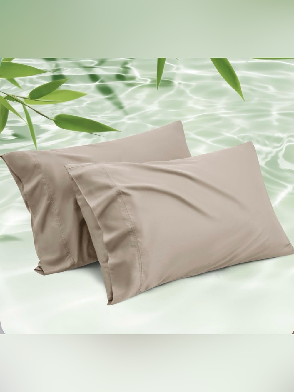 STANDARD Cooling Pillowcases 100% Rayon Derived from Bamboo (2-pack) TAUPE
